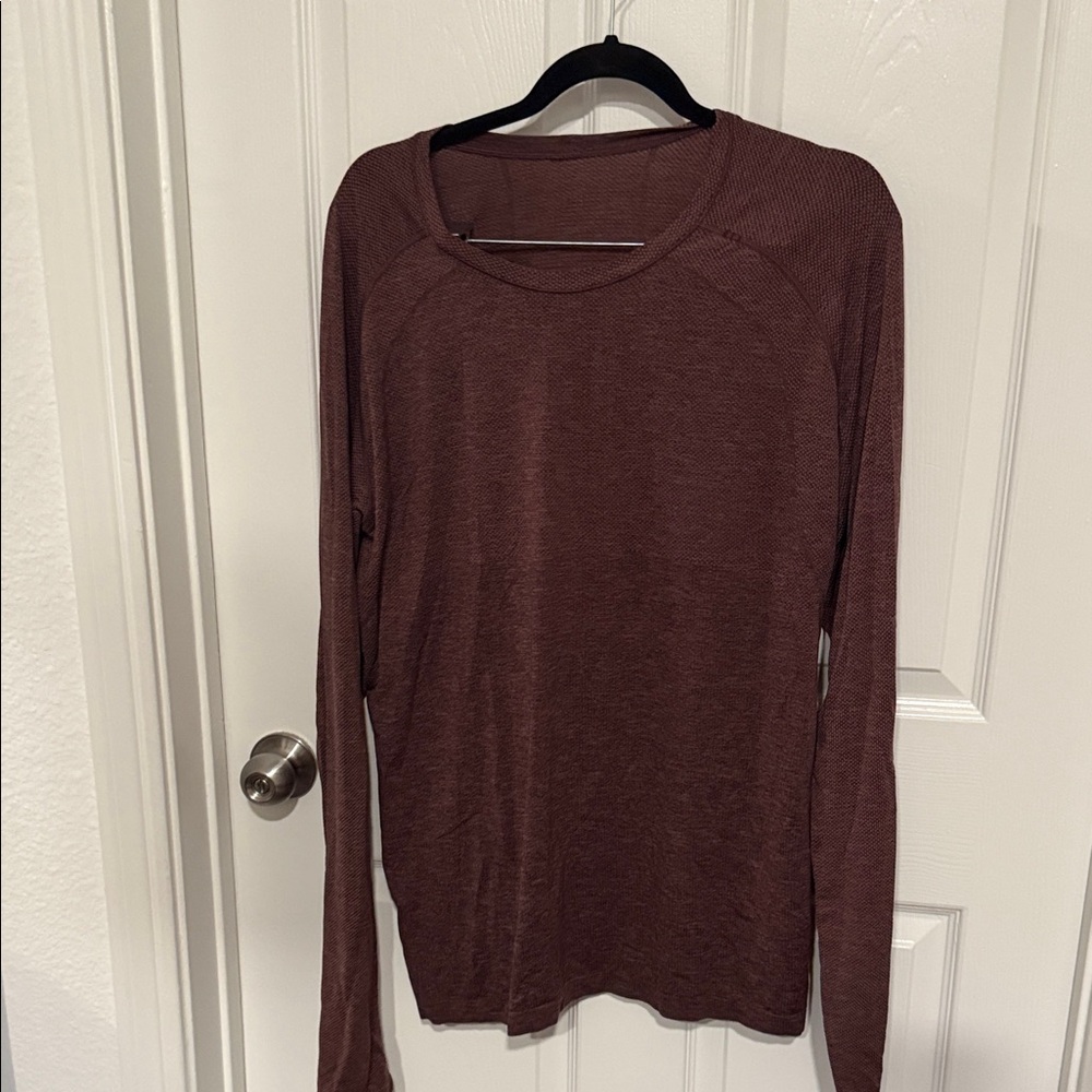 Long Sleeve red Brown Top